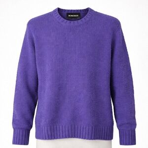 BONOBOS Alpaca Merino Wool Men Purple Crewneck Sweater L Pullover Preppy Classic